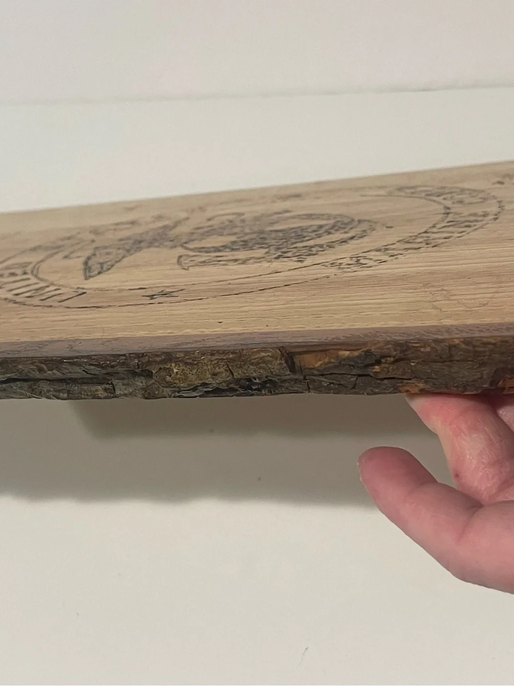 Rustic Live Edge Wooden clip Board with US Marine Corps Seal custom made engrave